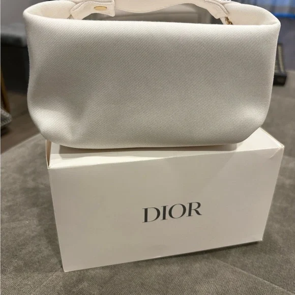 Dior White Canvas Pouch - Picture 3 of 12